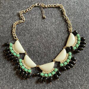 Teal and Navy Rhinestone Statement Necklace